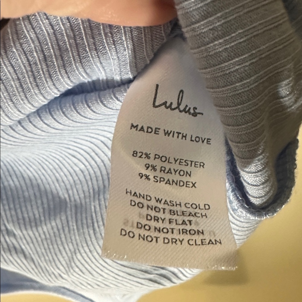 Lulu's Sky Blue Ribbed Tank Top - Picture 6 of 7